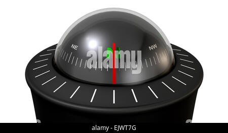 A floating liquid compass on an isolated white studio background Stock ...