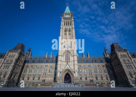 The Peace Tower, Centre Block, Parliament Hill, Ottawa, Ontario, Canada Stock Photo