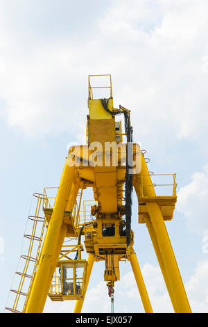 Fixed , overhead industrial crane on a factory platform Stock Photo