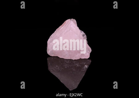 Rose Quartz on black background Stock Photo