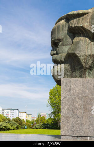 Karl Marx Monument, Brückenstraße, Chemnitz, Saxony, Germany Stock Photo