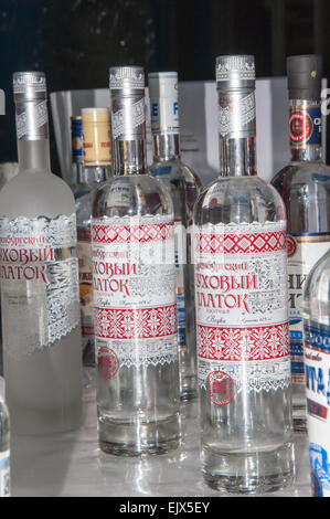 ORENBURG, ORENBURG region, RUSSIA - 6 February 2015: Vodka from the Orenburg steppes Stock Photo