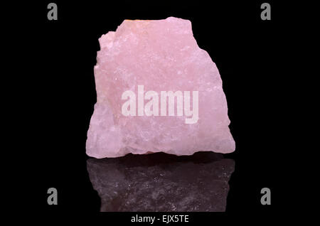 Rose Quartz on black background Stock Photo