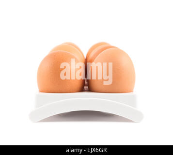 Dozen of eggs in a case isolated Stock Photo