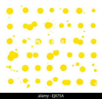 Yellow ink stain spot collection Stock Photo