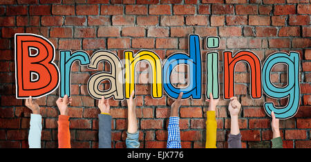 Group of Hands Holding Letter Trademark Stock Photo - Alamy