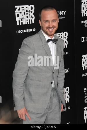 LOS ANGELES, CA - DECEMBER 10, 2012: Aaron Paul at the premiere of 'Zero Dark Thirty' at the Dolby Theatre, Hollywood. Stock Photo