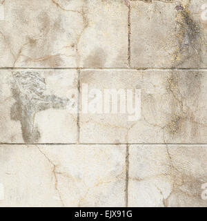 Wall fragment made of concrete blocks Stock Photo