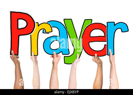 Prayer Word Concepts Isolated on Background Stock Photo