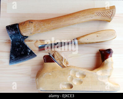 Carpenter tools axe chisel woodworking hi-res stock photography and images  - Alamy