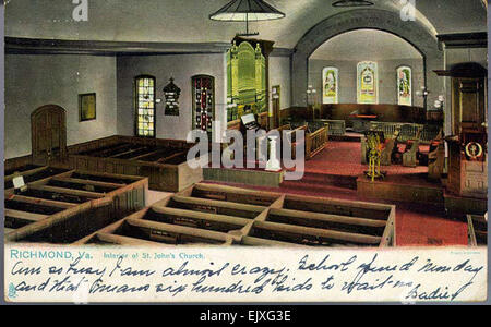 Interior of St John's Church, Richmond, Va Stock Photo