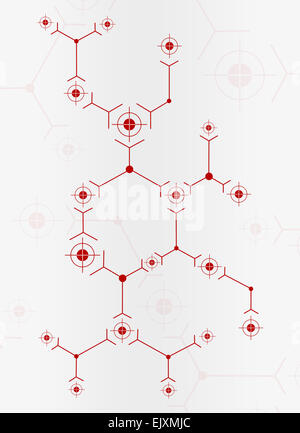 Abstract composition of red lines and sights Stock Photo