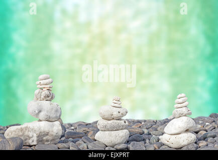 Coral heaps on stones, Zen spa concept background. Stock Photo