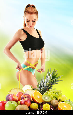 Dieting. Balanced diet based on organic food Stock Photo