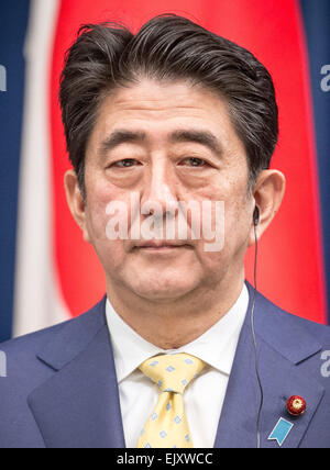 Tokyo, Japan. 9th Mar, 2015. Japan's Prime Minister Shinzo Abe, photographed at the office of the Prime Minister in Tokyo, Japan, 9 March 2015. Photo: Michael Kappeler/dpa/Alamy Live News