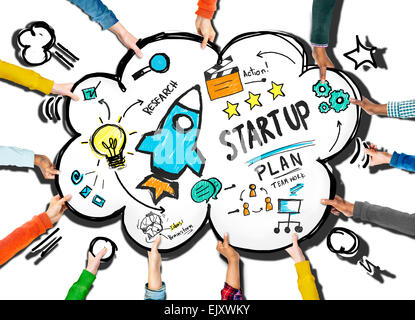 Start Up Business Launch Success Team Support Concept Stock Photo