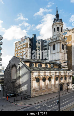St Magnus the Martyr church on Lower Thames Street in the City of London built under the direction of Christopher Wren Stock Photo