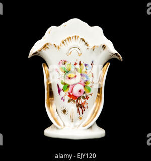 Antique Staffordshire floral ceramic vase Stock Photo