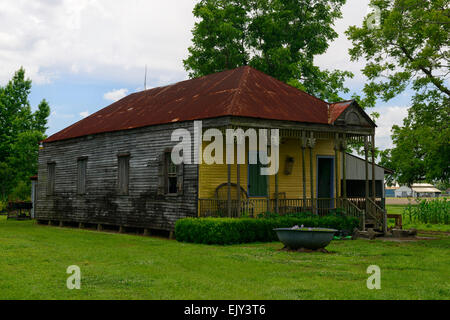 Laura historic Antebellum Creole plantation cabin garden gardens circa 1840 Vacherie New Orleans Louisiana  RM USA Stock Photo