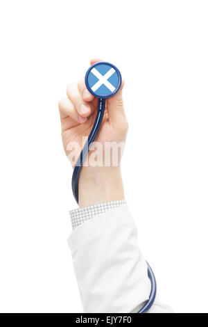 Stethoscope with national flag conceptual series - Scotland Stock Photo