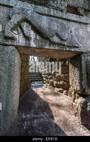 The Lion gate at Butrint in Southern Albania. Stock Photo