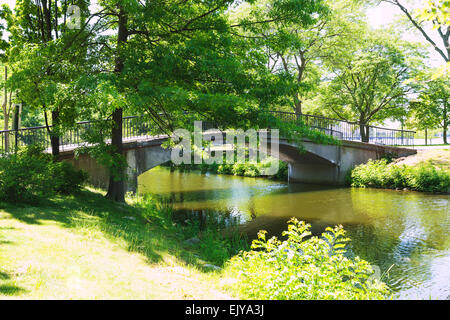 Boston Charles River at The Esplanade in Massachusetts USA Stock Photo