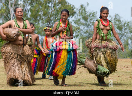 Yapese woman in traditional clothing, Yap Island, Federated States of Micronesia Stock Photo