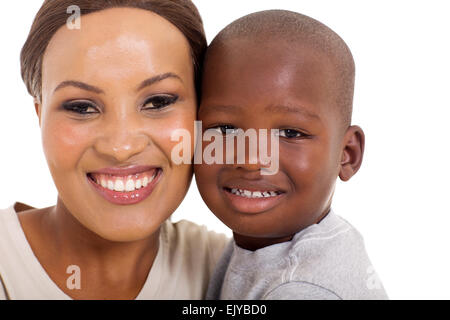 beautiful young African mother and son Stock Photo