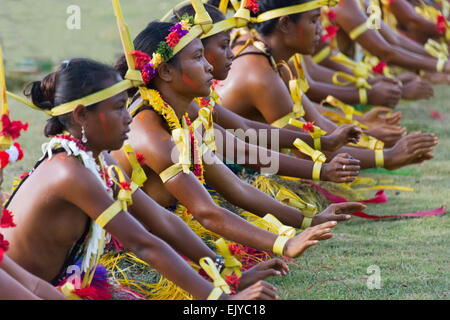 Yapese girl in grass skirt standing by a tree, Yap Island, Federated States  of Micronesia Stock Photo - Alamy