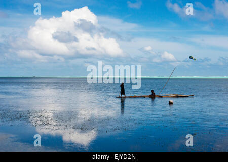 Bamboo raft on the ocean, Yap Island, Federated States of Micronesia ...