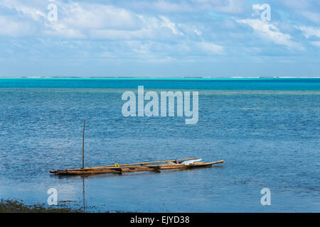 Bamboo raft on the ocean, Yap Island, Federated States of Micronesia ...