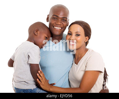 modern young African family portrait isolated on white Stock Photo