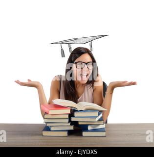 Student arrives at graduation Stock Photo