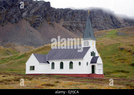 Norwegian Lutheran Church Grytviken South Georgia Stock Photo