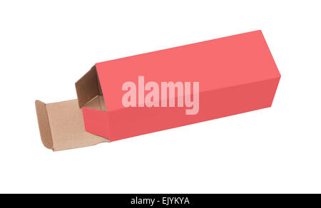Red cardboard box on a white background Stock Photo
