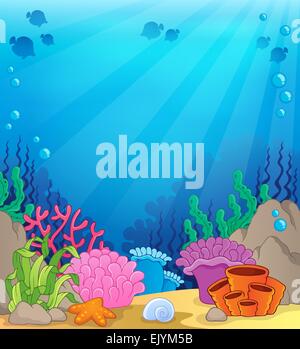 Ocean underwater theme background 4 - picture illustration. Stock Photo