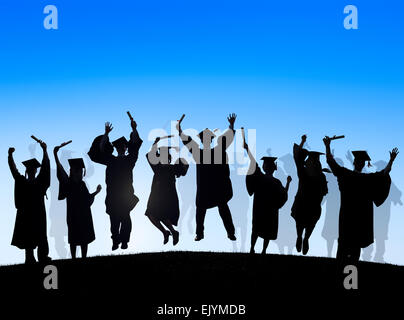 Group Of Diverse International Students Celebrating Graduation Stock Photo