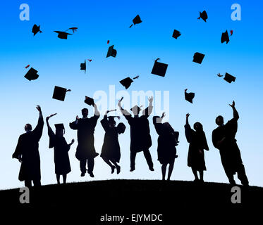Group Of Diverse International Students Celebrating Graduation Stock Photo