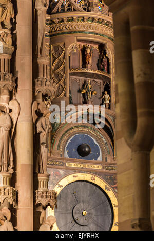 Astronomical clock inside Notre Dame of Strasbourg Cathedral, France Stock Photo