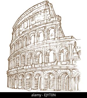colosseum hand draw isolated on white background Stock Vector
