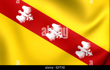 Flag of Lorraine, France. Close Up. Stock Photo