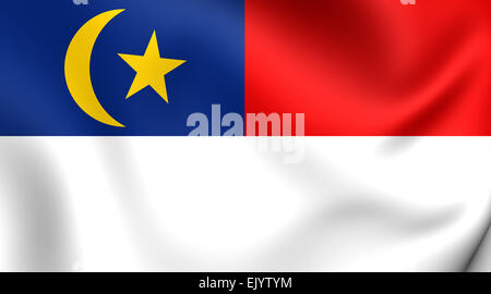 Flag of Malacca, Malaysia. Close Up. Stock Photo