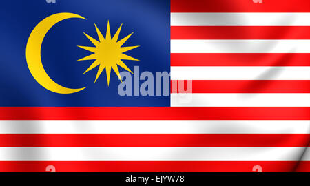 Flag of Malaysia. Close Up. Stock Photo