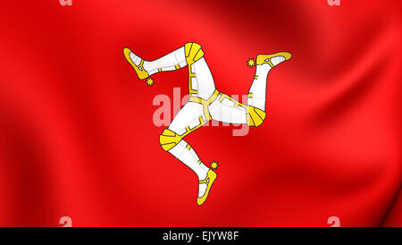 Isle of Man Flag. Close Up. Stock Photo