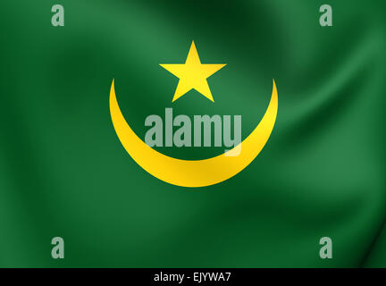 Flag of Mauritania. Close Up. Stock Photo