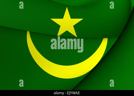 Flag of Mauritania. Close Up. Stock Photo