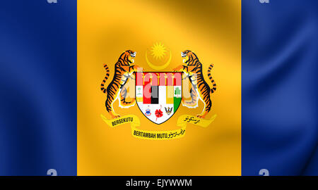 Flag of Putrajaya, Malaysia. Close Up. Stock Photo