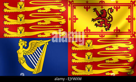 Royal Standard of United Kingdom. Close Up. Stock Photo