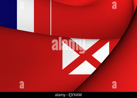 Flag of Wallis And Futuna. Close Up. Stock Photo