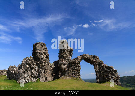 The ruins of Castell Dinas Bran above Llangollen in north Wales Stock Photo